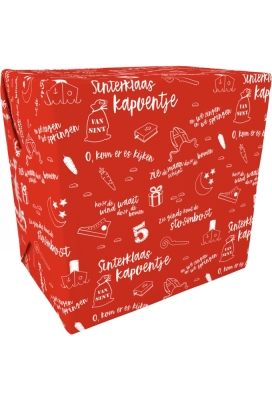Sintpapier Gecoat Sinterklaas Kapoentje rood 50cm x 200m 80gr OP IS OP