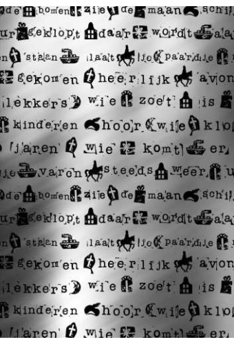 Sintpapier Metaalpapier Sint Stempel Zwart 50cm x 125meter OP IS OP