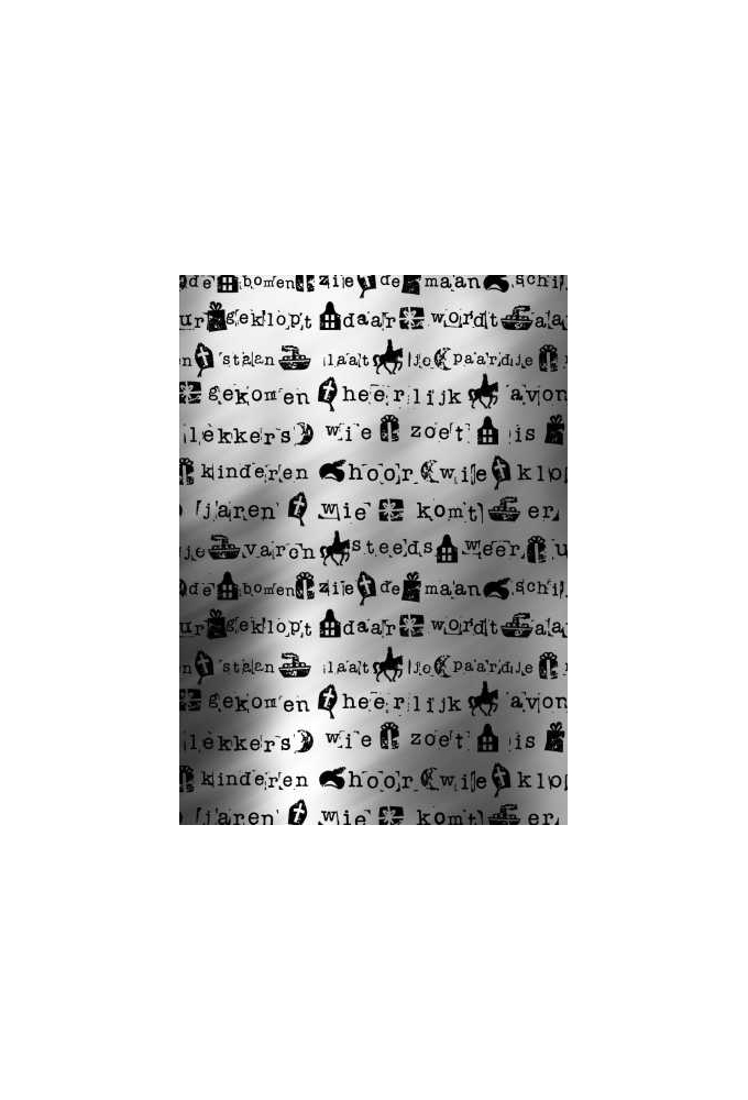 Sintpapier Metaalpapier Sint Stempel Zwart 50cm x 125meter OP IS OP