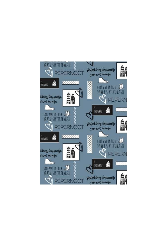 Sintpapier Trendy Love Sint Metallic Blauw 50cm x 125meter OP IS OP