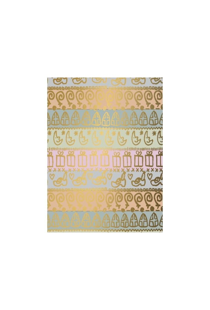 Sintpapier Trendy Sint Symbols Pastel 50cm x 125meter OP IS OP
