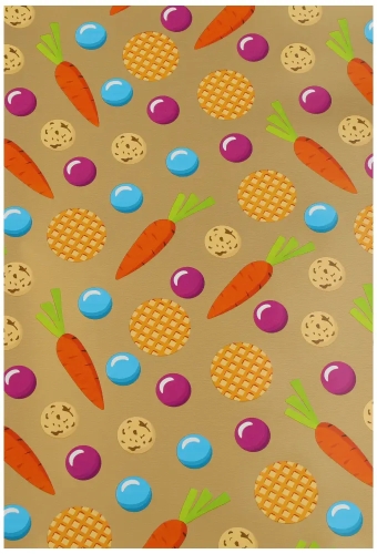 Sintpapier Trendy Sint Pepernootjes & Wortel Goud 40cm x 125meter