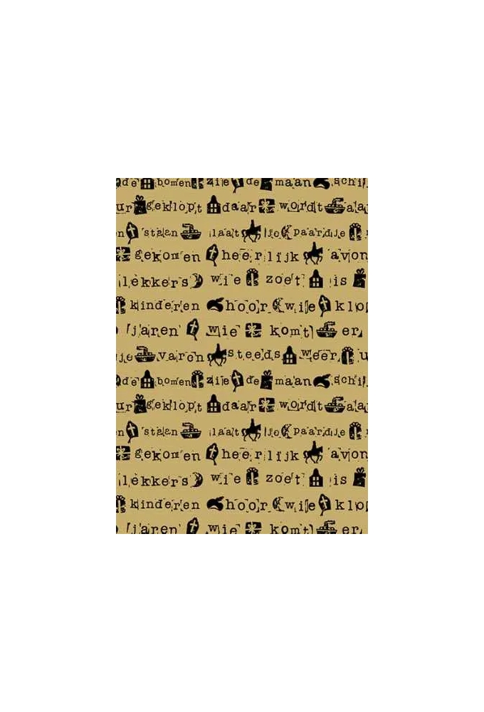 Sintpapier Bruin Kraft Sint Stempel Zwart 40cm x 125meter