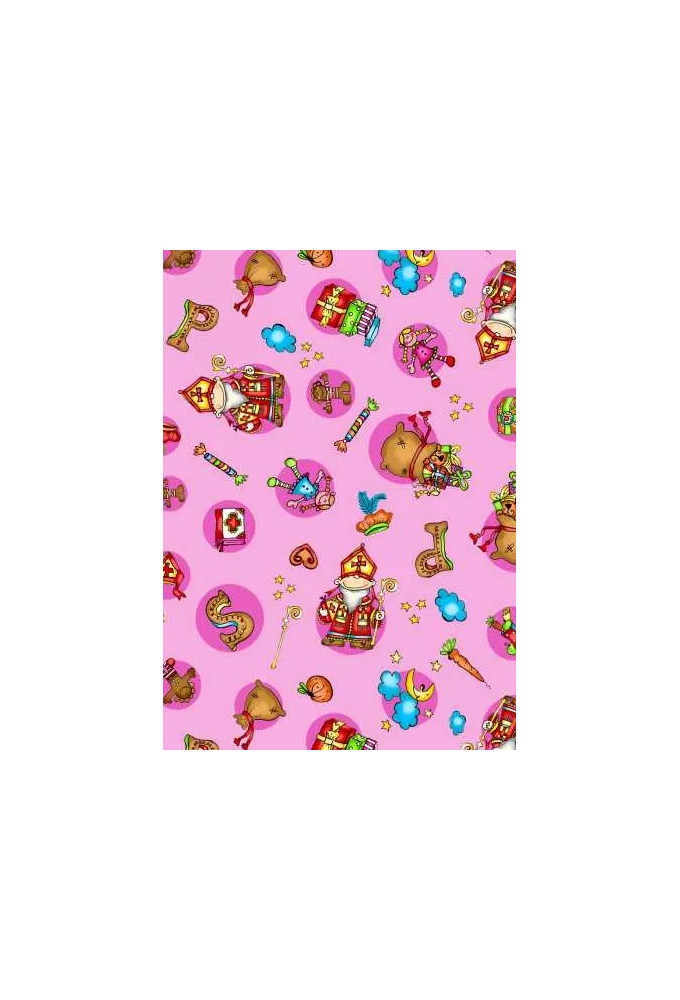 Sintpapier Trendy De zak van Sinterklaas Roze 50cm x 125meter