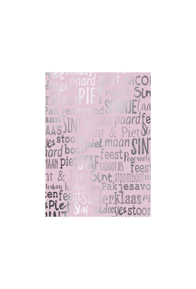 Sintpapier Metaalpapier Sint Handlettering Pastel Roze 30cm x 125meter