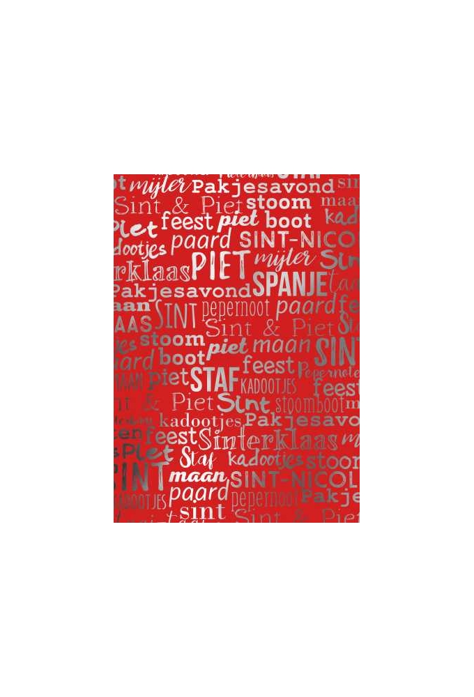Sintpapier Metaalpapier Sint Handlettering Rood 30cm x 125M OP IS OP
