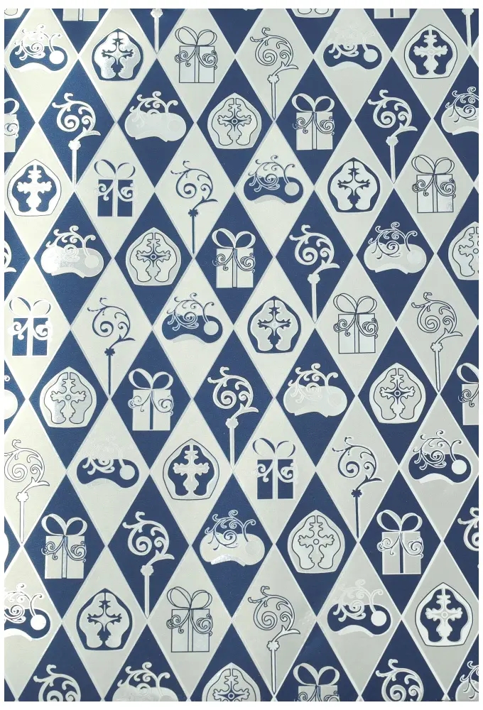 Sintpapier Bruin Kraft Sint Blauw & Zilver 30cm x 125meter OP IS OP