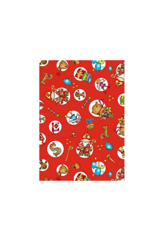 Sintpapier Trendy De Zak Van Sinterklaas Rood Wit 30cm x 125meter