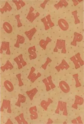 Sintpapier Bruin Kraft Letters Goud 50cm x125meter