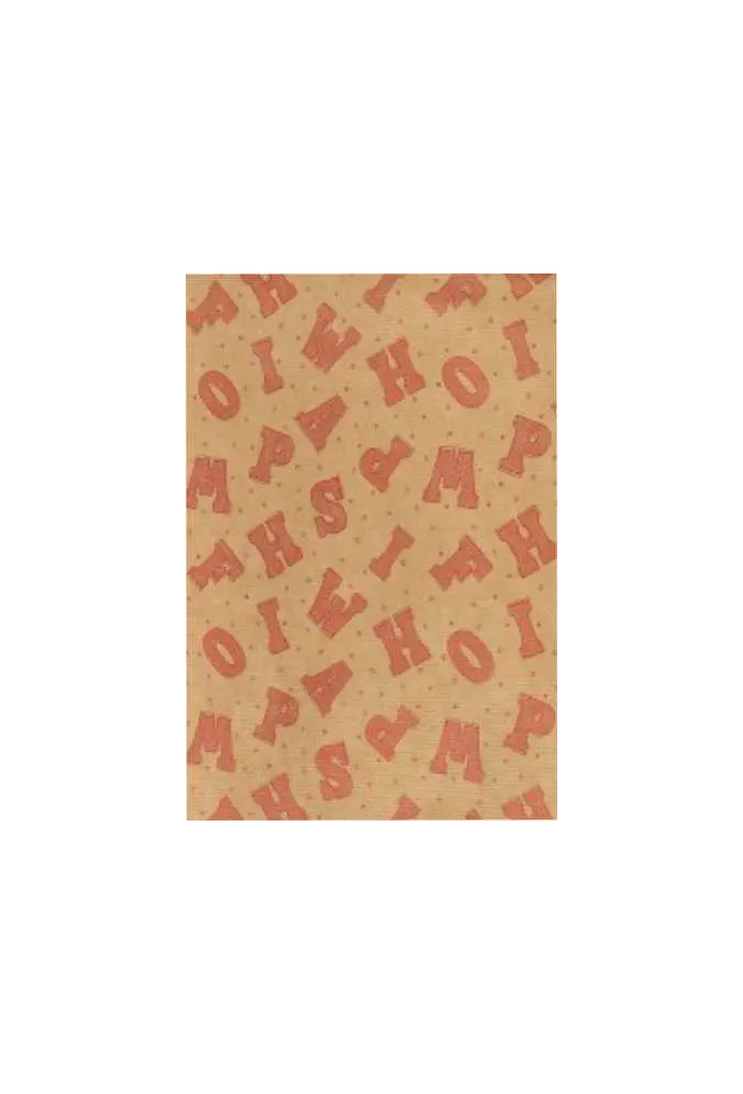 Sintpapier Bruin Kraft Letters Goud 50cm x125meter