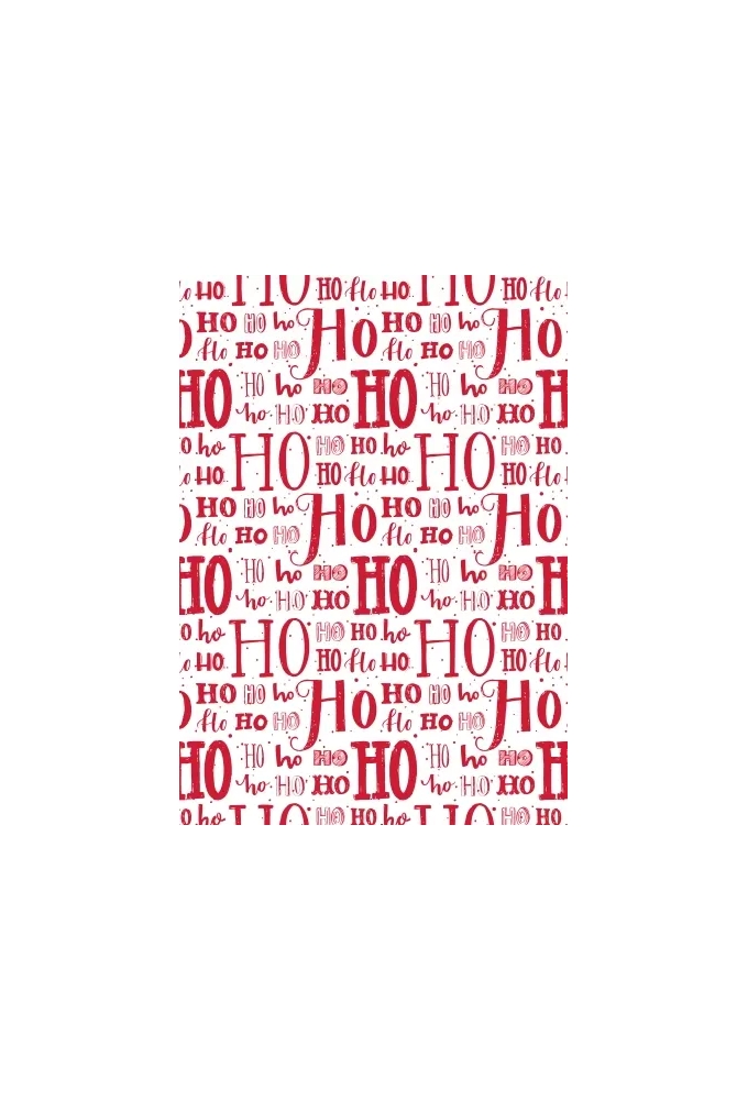 Kerstpapier Hoho Lettering Rood 70 cm x  200meter