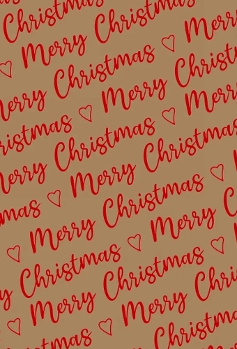 Kerstpapier Kraft Merry Christmas Wishes Kraft Red 70cm x 250meter