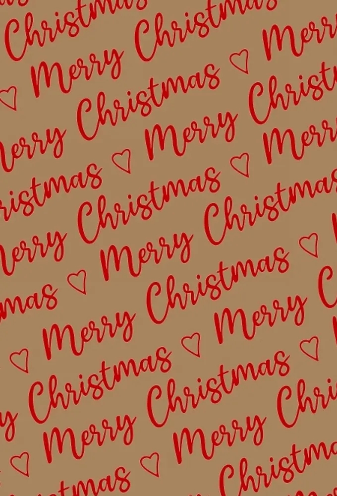 Kerstpapier Kraft Merry Christmas Wishes Kraft Red 70cm x 250meter