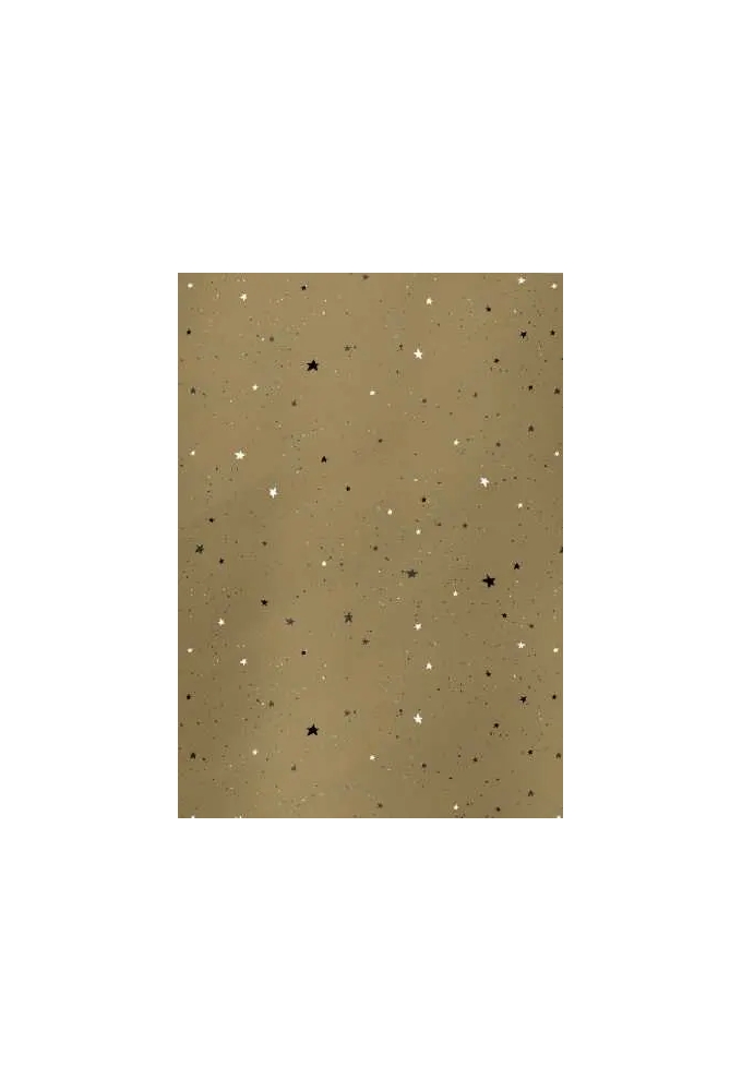 Kerstpapier Metallic stars are shinning goud 70cm x 150meter