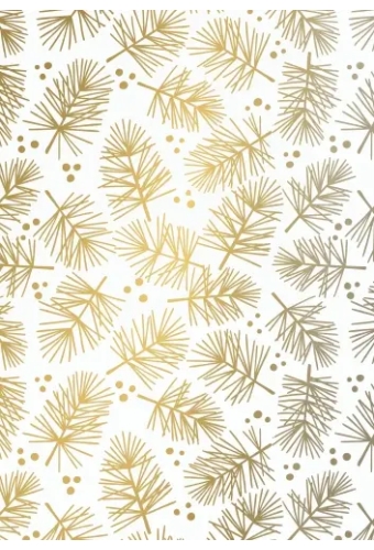 Kerstpapier Pine Goud 70 cm x  200meter