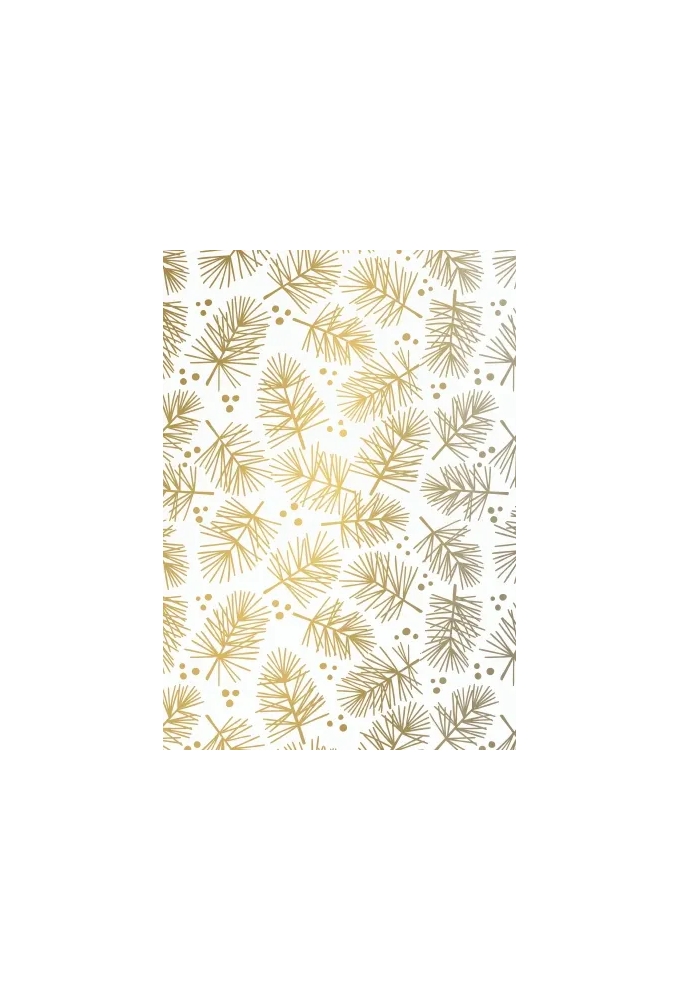 Kerstpapier Pine Goud 70 cm x  200meter