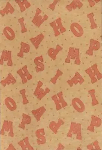 Sintpapier Bruin Kraft Letters Goud 70cm x 125meter