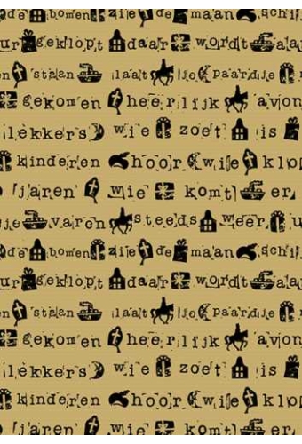 Sintpapier Bruin Kraft Sint Stempel Zwart 70cm x 250meter