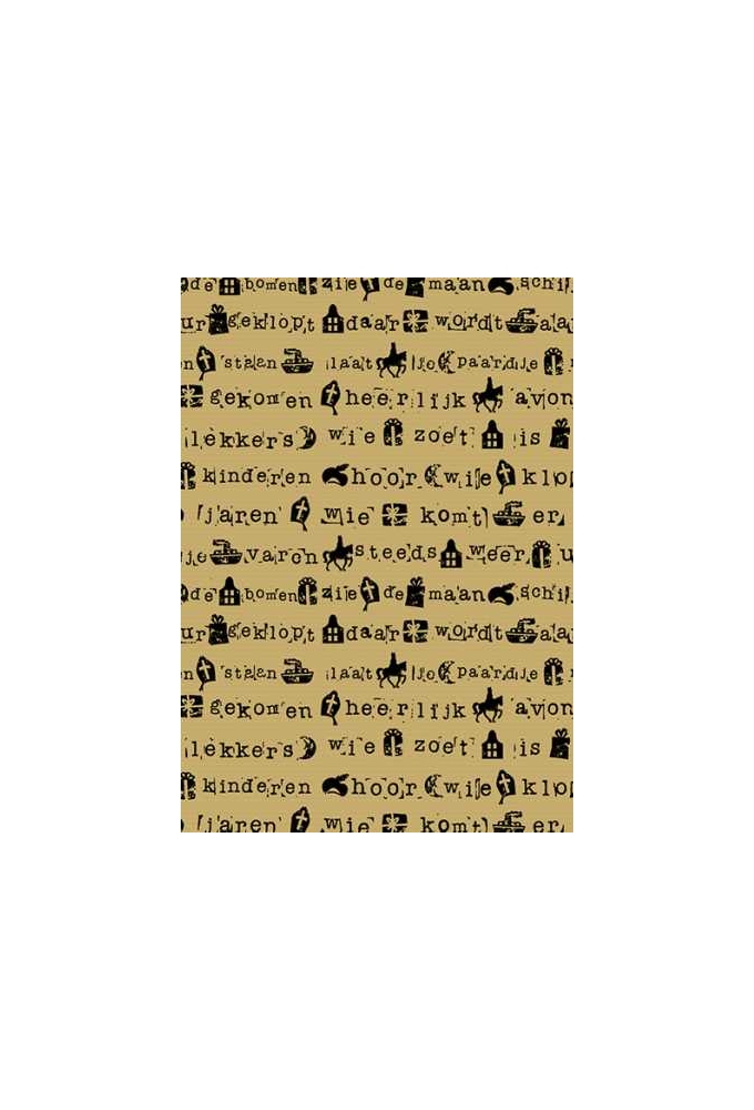 Sintpapier Bruin Kraft Sint Stempel Zwart 70cm x 250meter
