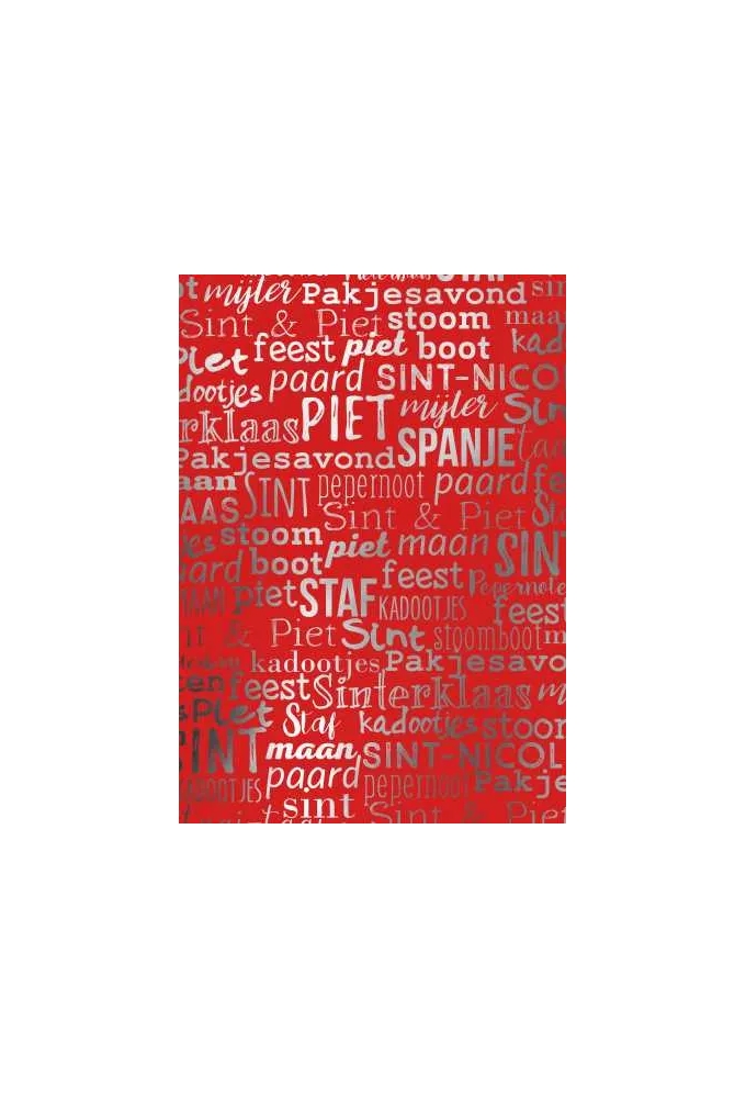 Sintpapier Metaalpapier Sint Handlettering Rood 70cm x 125meter