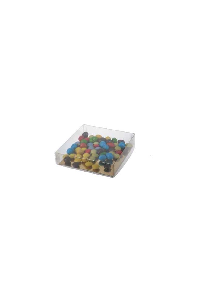 Transparant Bonbondoosje & Gouden Bodem 12x12x3cm 100stuks