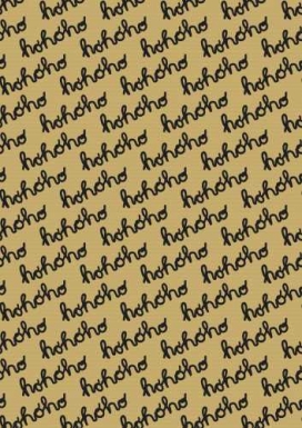 Kerstpapier Bruin hohoho zwart kraft 50cm x 250meter