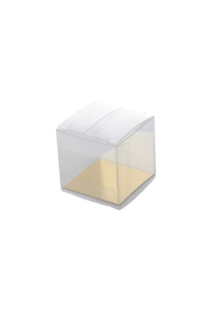 Transparant Cadeaudoosjes & Gouden Bodem 4x4x4cm 100stuks