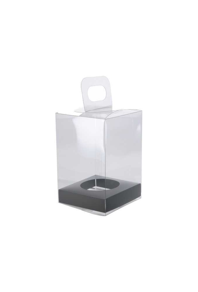Transparant Cadeaudoosjes & Zwarte Bodem 11.3x11.3x17cm 100stuks