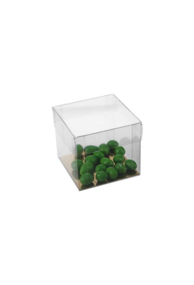 Transparant Kubusdoosjes & Gouden Bodem 8x8x7.5cm 100stuks