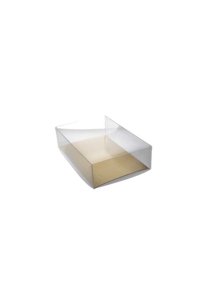 Transparant Macarondoos & Gouden Bodem 18x12x5cm 100stuks