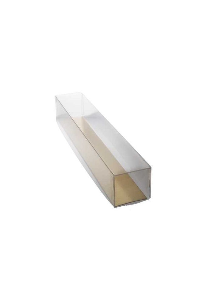 Transparant Macarondoos & Gouden Bodem 24x4.5x4.5cm 100stuks