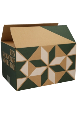 Kerstpakketdozen Een Kadoosje voor Jou Kraft Groen Wit 49x39x20cm 15stuks