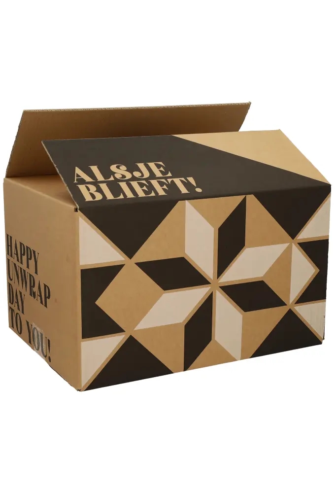 Kerstpakketdozen Een Kadoosje voor Jou Kraft Zwart Wit 39x29x23.2cm 15stuks