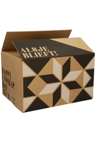 Kerstpakketdozen Een Kadoosje voor Jou Kraft Zwart Wit 49x39x27cm 15stuks
