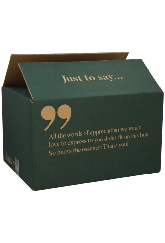 Kerstpakketdozen Quote Kraft Petrol 31x20x14cm 30stuks