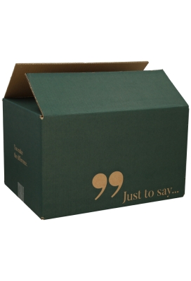 Kerstpakketdozen Quote Kraft Petrol 39x29x17.5cm 15stuks