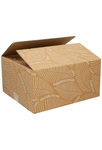 Kerstpakketdozen Happiness Kraft 39x29x10,5cm 15stuks