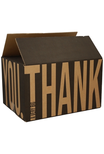 Kerstpakketdozen Thank You Kraft Zwart 45x35x23cm 15stuks