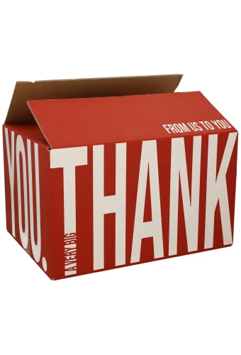 Kerstpakketdozen Thank You Rood Wit 45x35x23cm 15stuks
