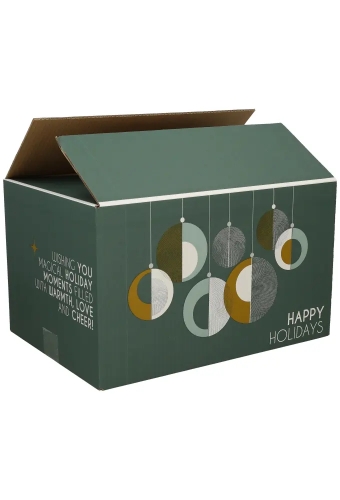 Kerstpakketdozen Happy Holidays Groen 39x29x20cm 15stuks