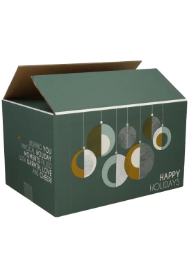 Kerstpakketdozen Happy Holidays Groen 39x29x20cm 15stuks