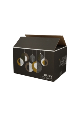 Kerstpakketdozen Happy Holidays Zwart 39x29x23.2cm 15stuks