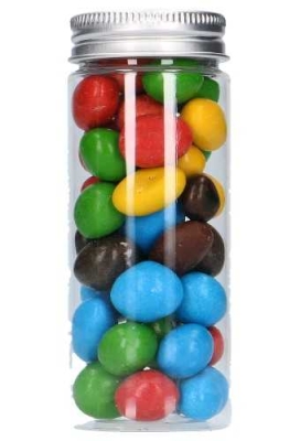 Plastic Potje Met Zilveren Schroefdeksel 4x10cm inhoud 95ml  6stuks