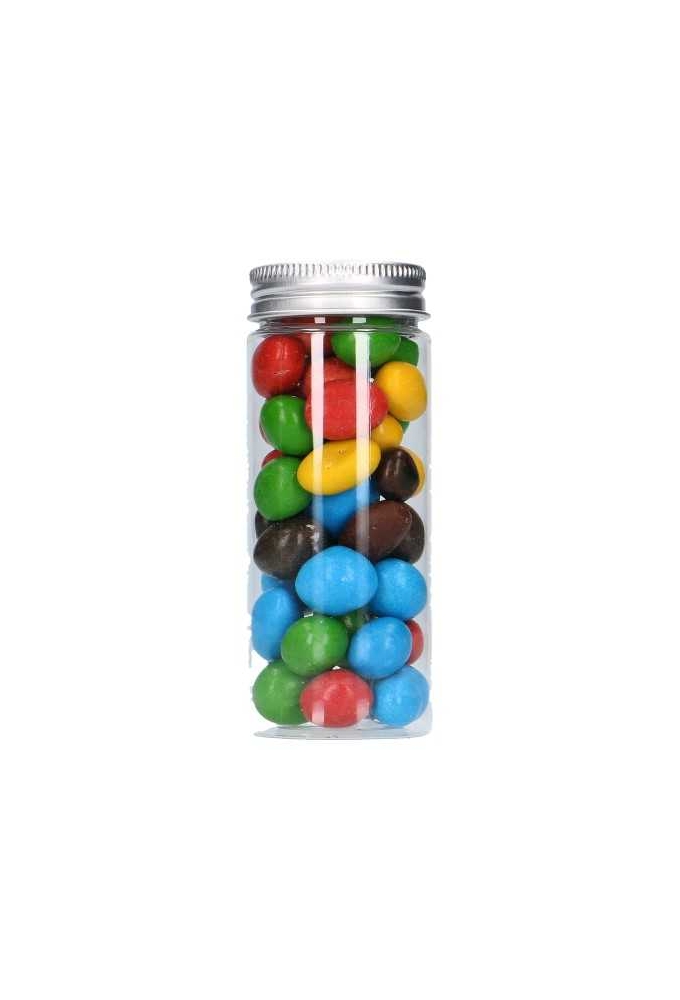 Plastic Potje Met Zilveren Schroefdeksel 4x10cm inhoud 95ml  6stuks
