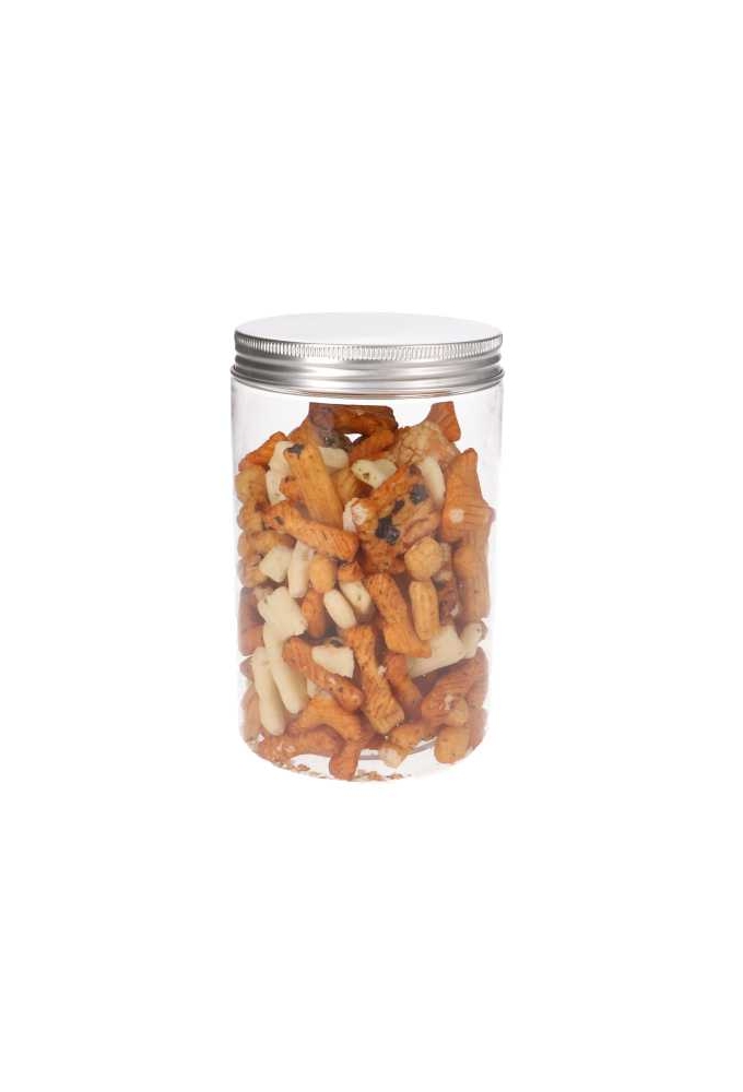 Plastic Potje Met Zilveren Schroefdeksel 9.25x14.5cm inhoud 800ml 6st
