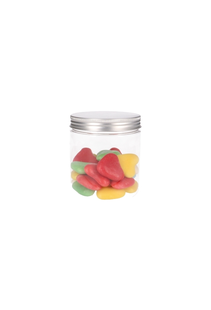 Plastic Potje Met Zilveren Schroefdeksel 9.5x10cm inhoud 515ml 6stuks