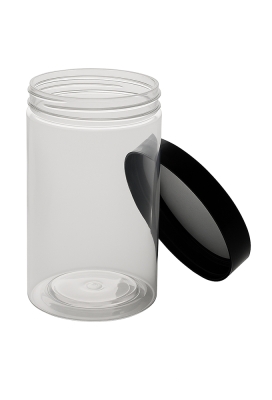 Plastic Potje Met Zwart Schroefdeksel 6.5x10cm inhoud 255ml 6stuks