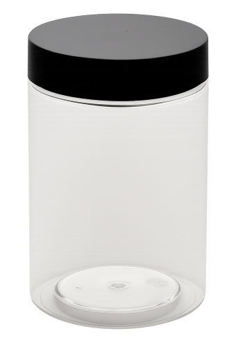 Plastic Potje Met Zwart Schroefdeksel 6.5x10cm inhoud 255ml 6stuks