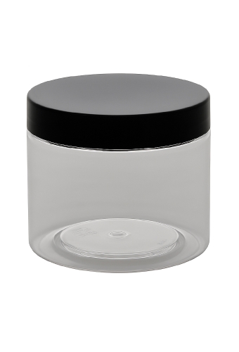 Plastic Potje Met Zwart Schroefdeksel 6.5x6cm inhoud 125ml 6stuks