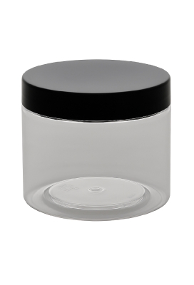 Plastic Potje Met Zwart Schroefdeksel 6.5x6cm inhoud 125ml 6stuks